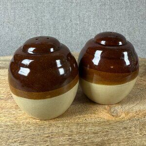 vintage stoneware salt and pepper shakers